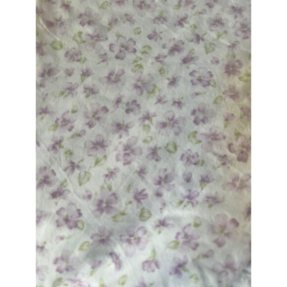 Ralph Lauren Emilie King Flat Sheet Shabby Chic Cotton Floral Print Rare Violets - Picture 2 of 5